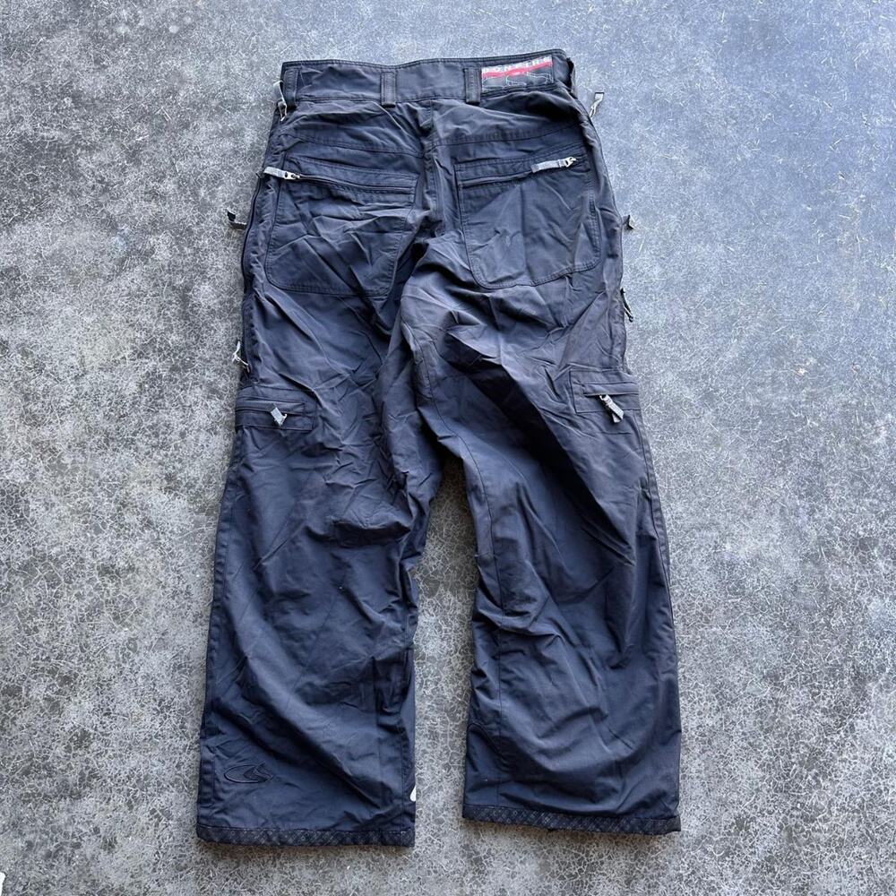 Y2K 2000s Bonefire Black Utility Multi Pocket Snowboarding Snow Pants Medium